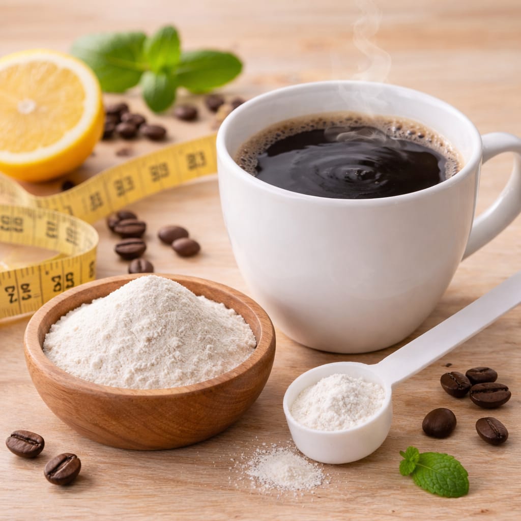 Java Burn powder supplement mixed with coffee for weight loss and metabolism support