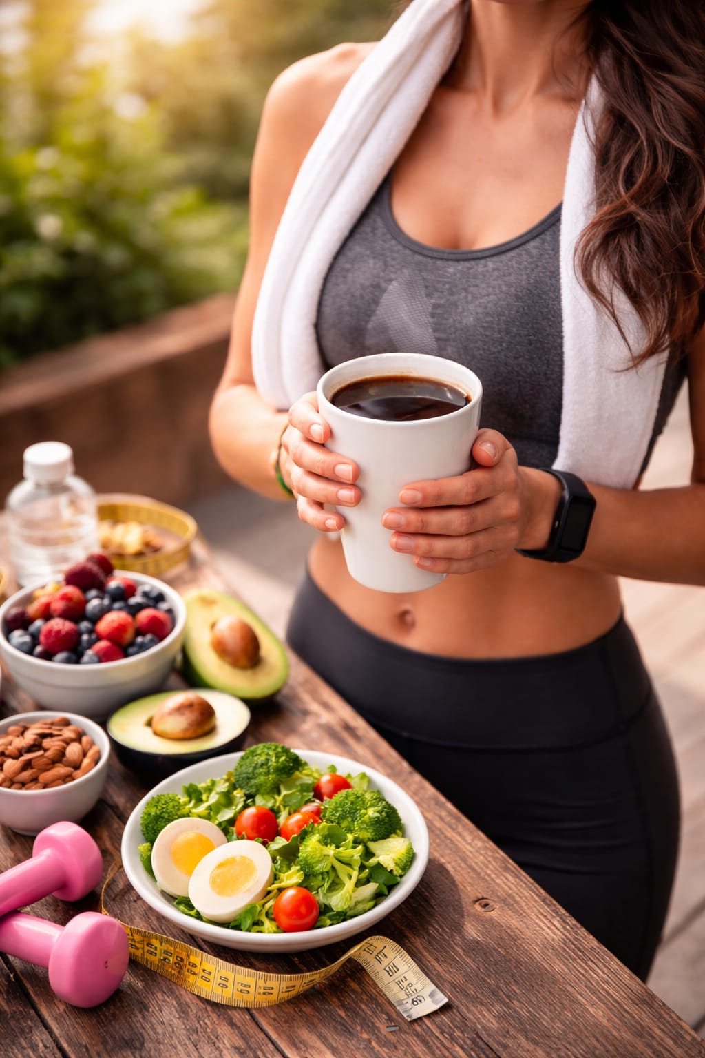 healthy lifestyle coffee after workout weight loss concept
